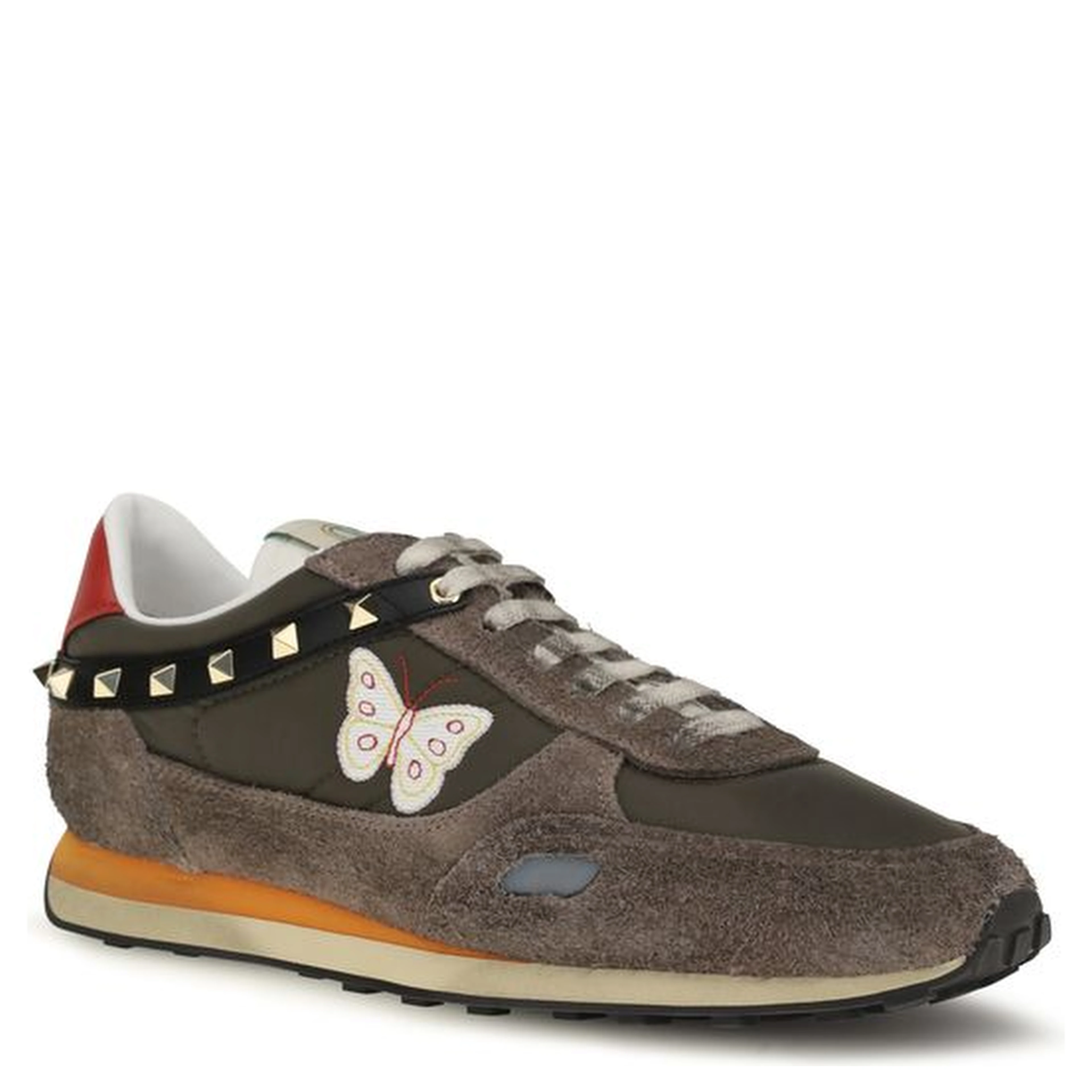 Brown Nylon Low Top Sneakers