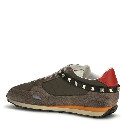 Brown Nylon Low Top Sneakers