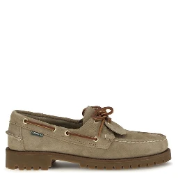 Beige Suede Leather Slip-On Loafers