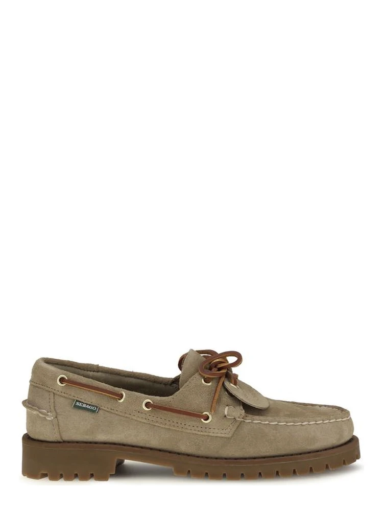 Beige Suede Leather Slip-On Loafers