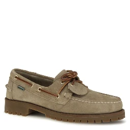 Beige Suede Leather Slip-On Loafers