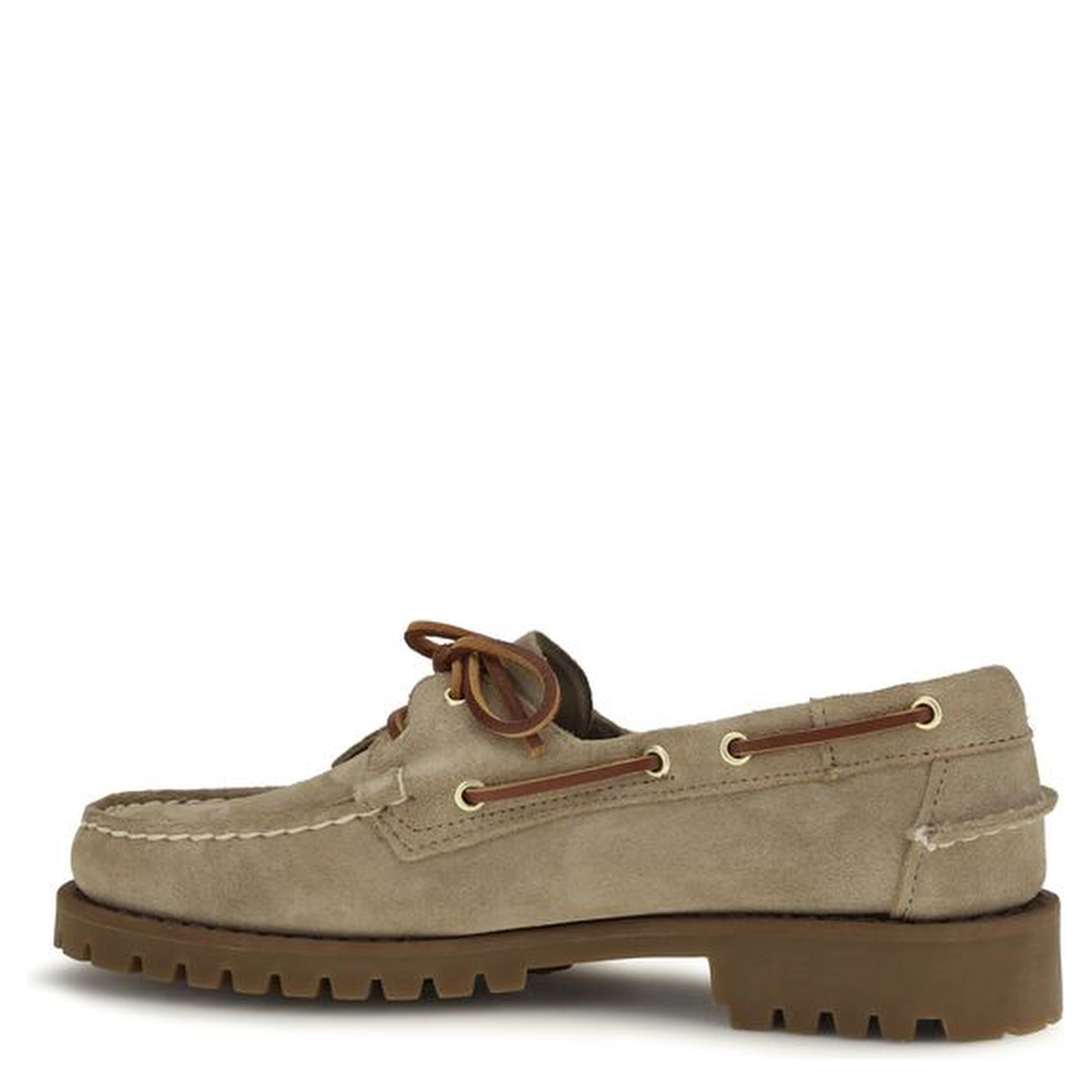 Beige Suede Leather Slip-On Loafers