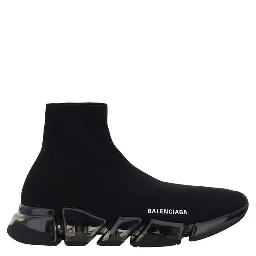 Black Polyester Athletic Sneakers