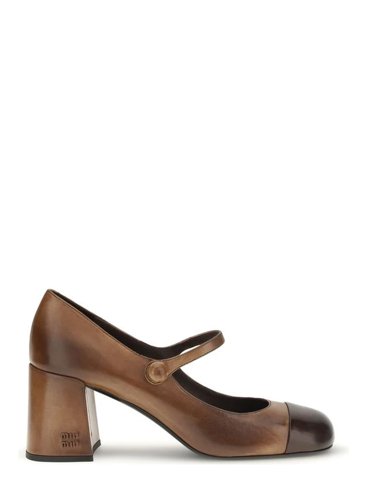 Brown Calf Leather Bos Taurus Ballet Flats