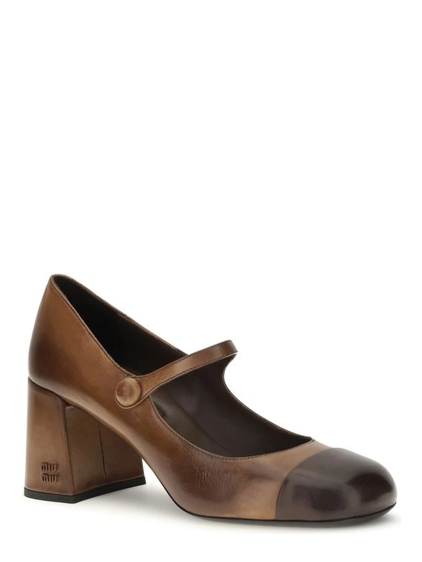 Brown Calf Leather Bos Taurus Ballet Flats