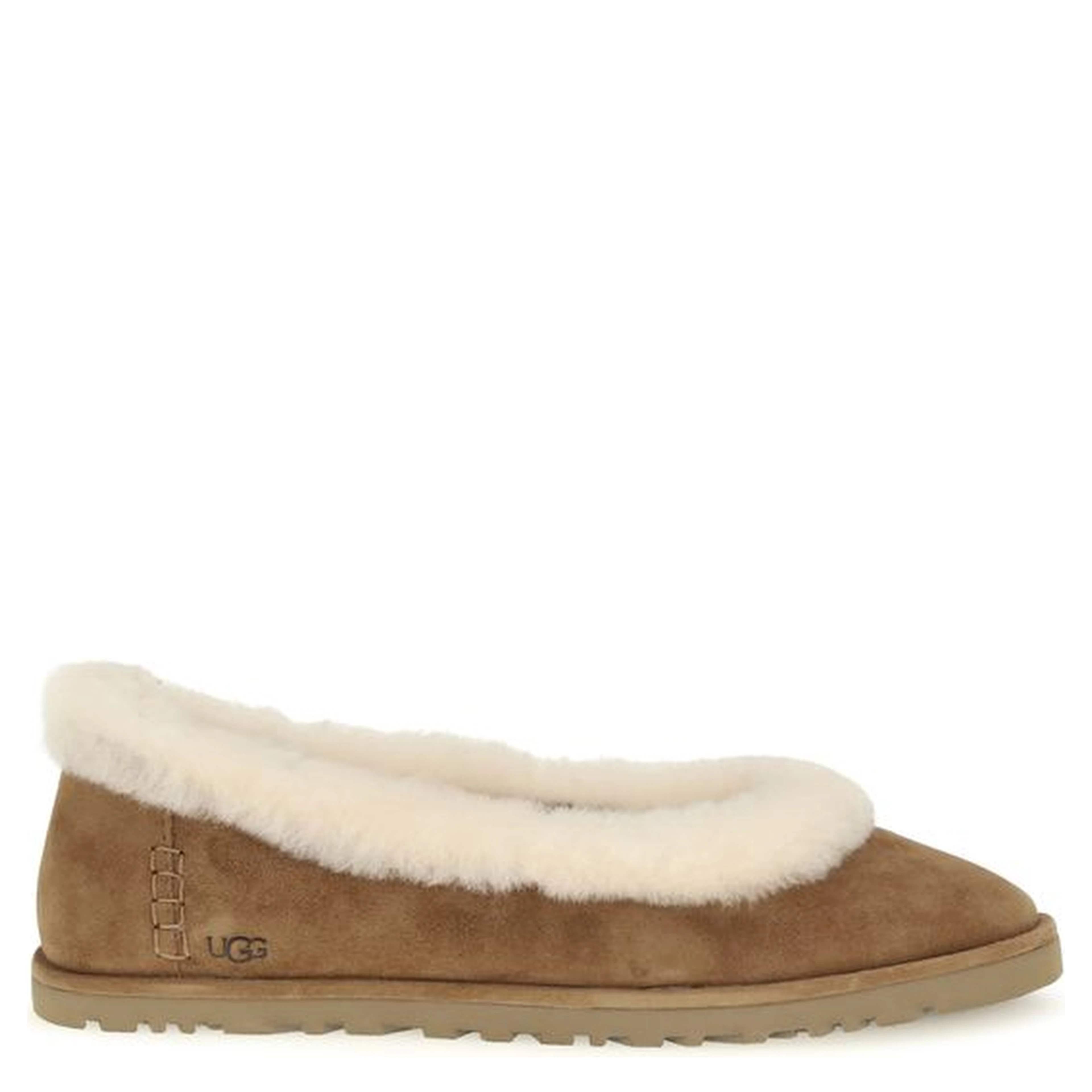 Beige Suede Leather Ballet Flats
