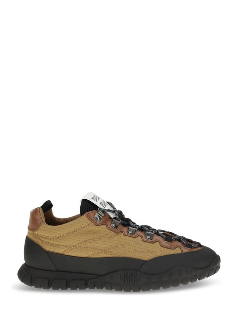 Beige Polyamide Athletic Sneakers