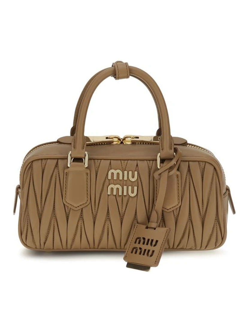 Beige Calf Leather Bos Taurus Handbag