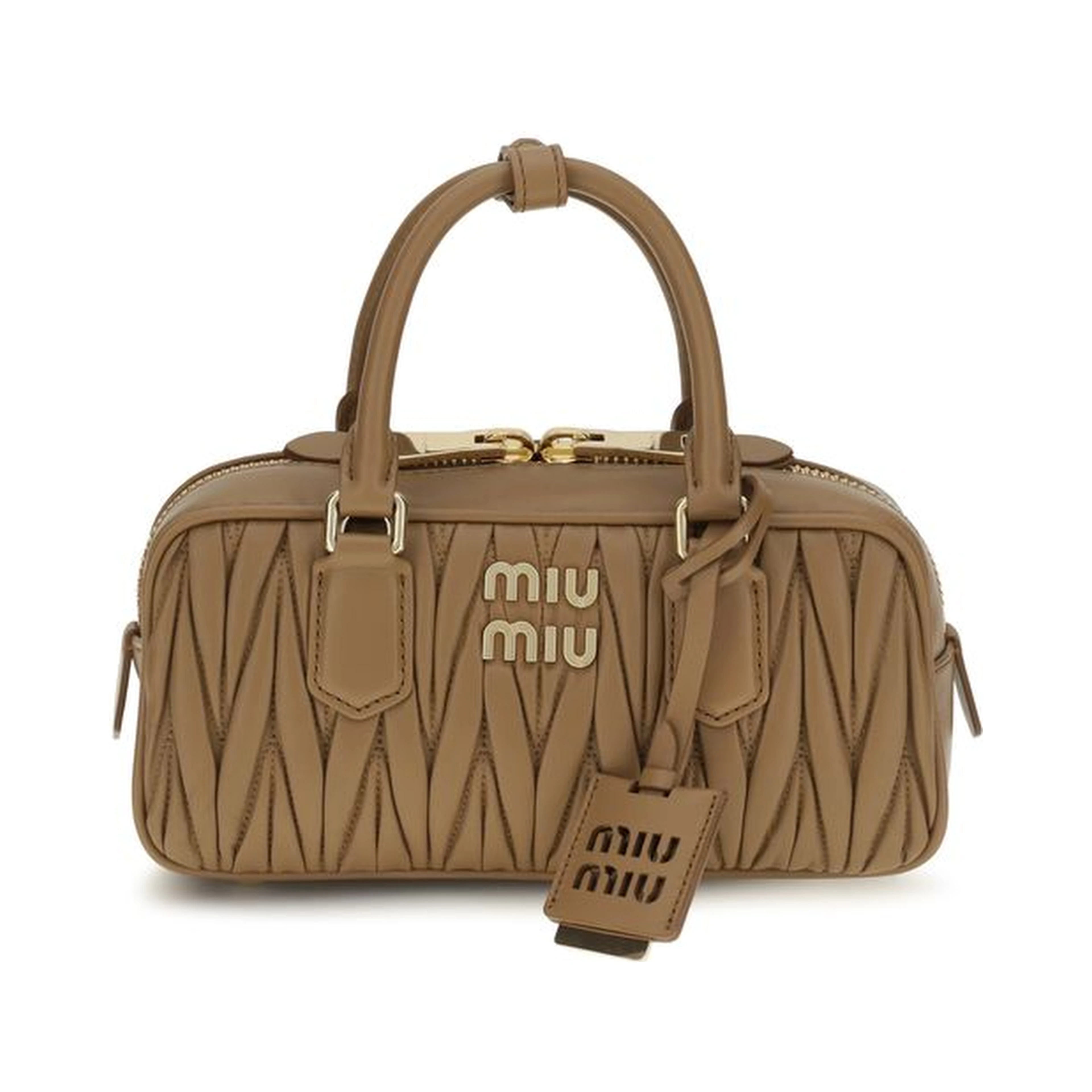 Beige Calf Leather Bos Taurus Handbag