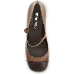 Brown Calf Leather Bos Taurus Ballet Flats