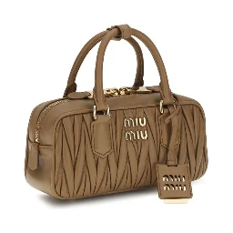 Beige Calf Leather Bos Taurus Handbag