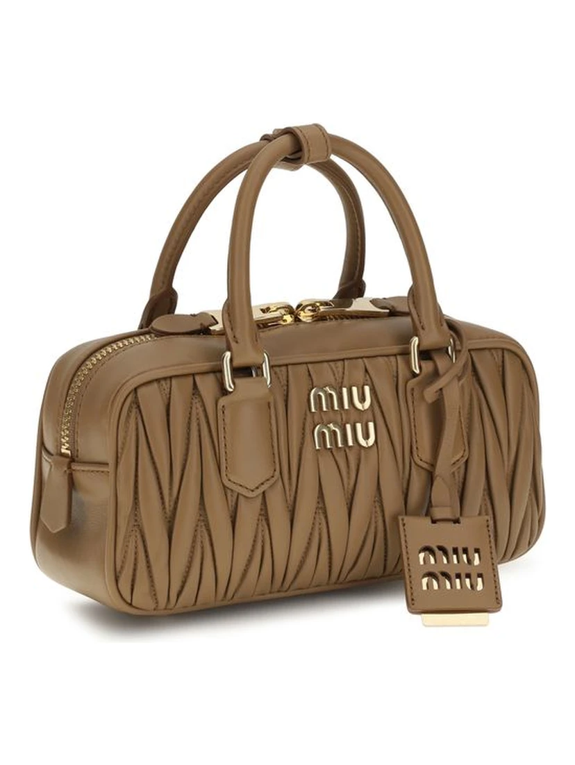 Beige Calf Leather Bos Taurus Handbag