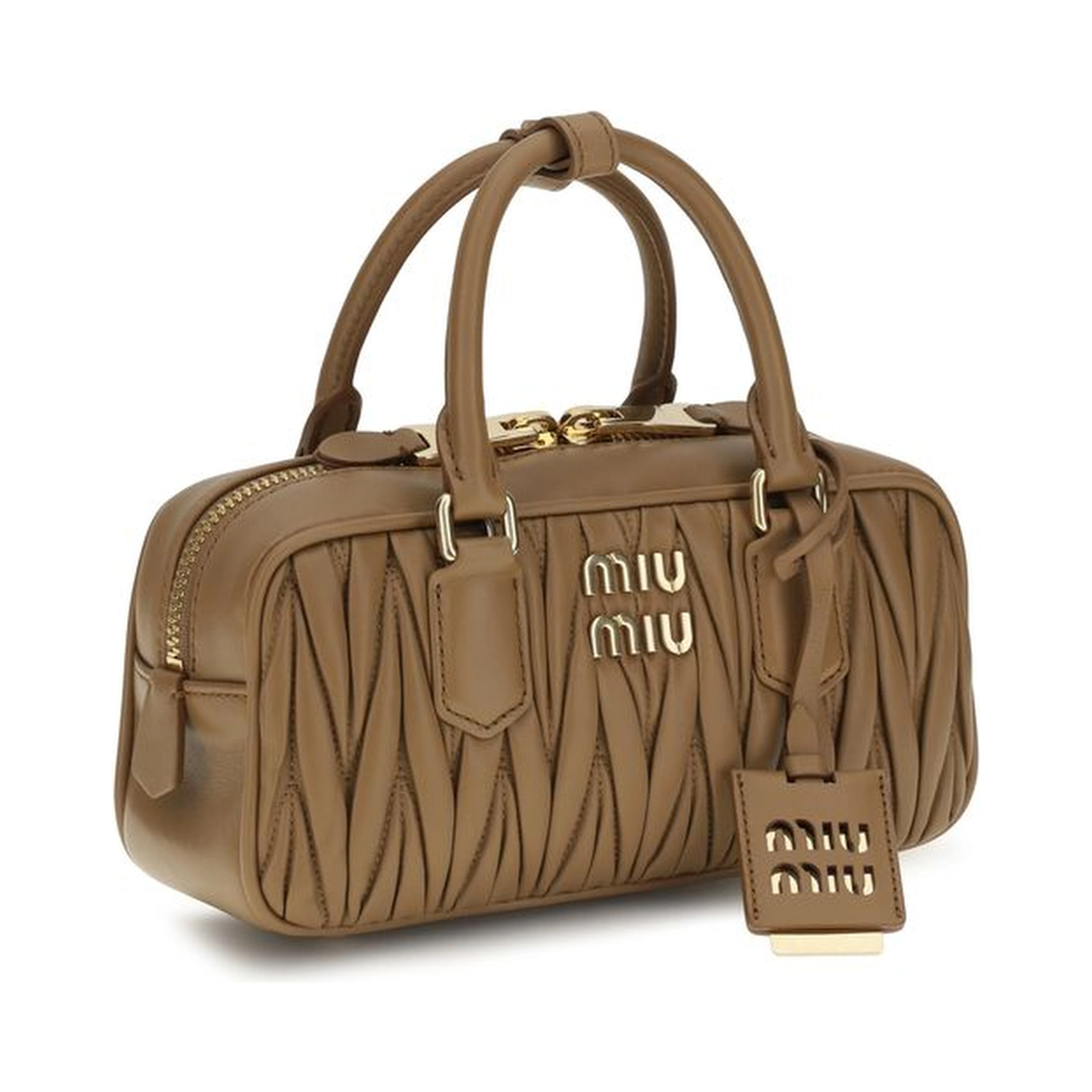 Beige Calf Leather Bos Taurus Handbag