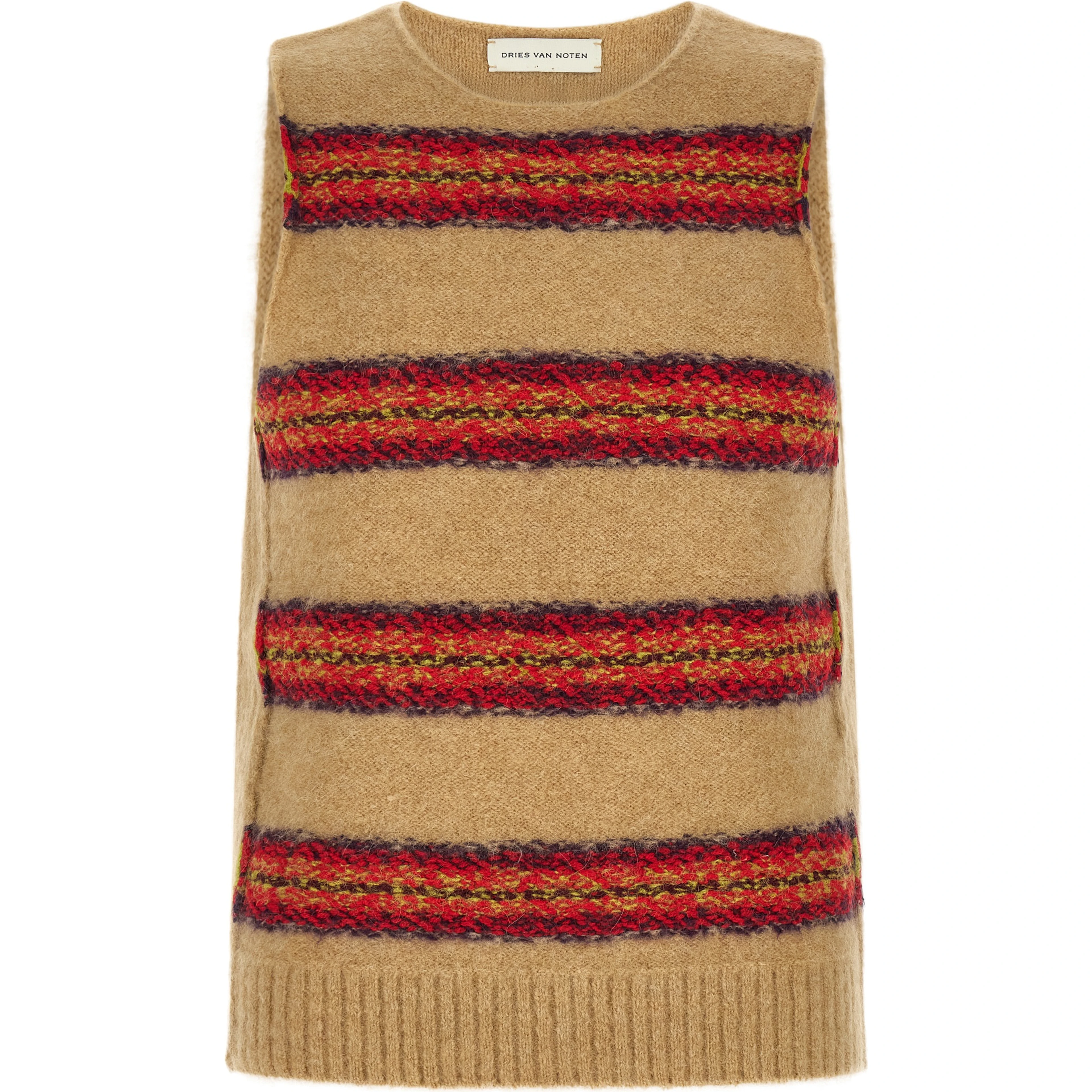 Beige Wool Sleeveles Sweater