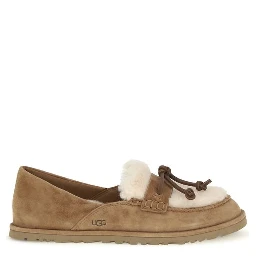 Beige Suede Leather Slip-On Loafers