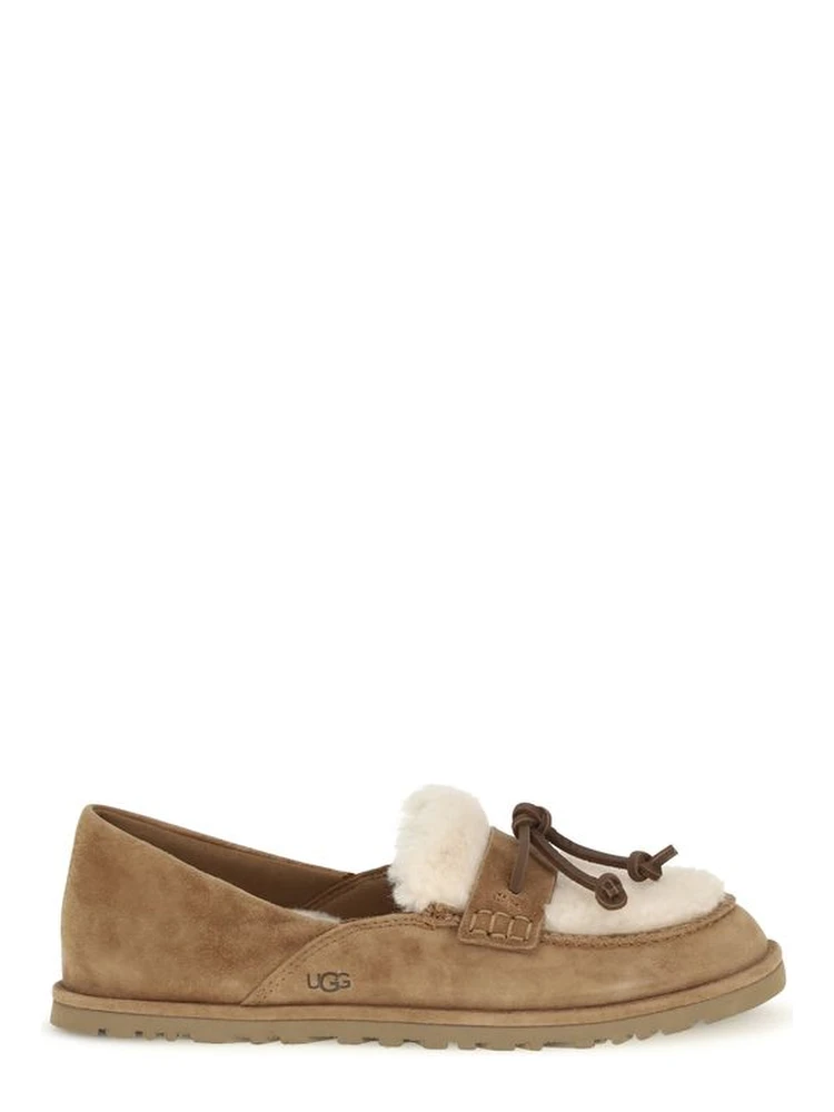 Beige Suede Leather Slip-On Loafers