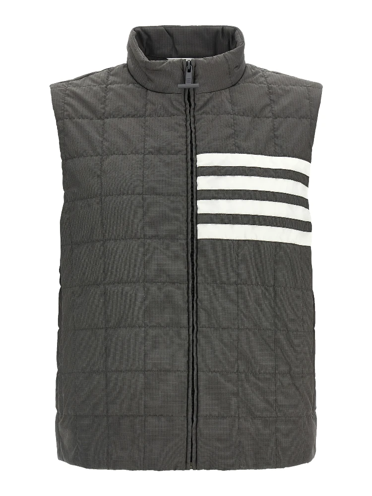 Gray Polyamide Sleeveless Jacket