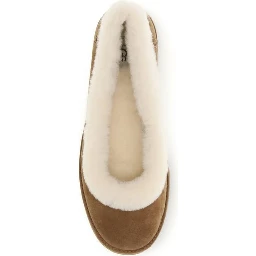 Beige Suede Leather Ballet Flats