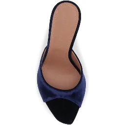 Blue Velvet Stiletto Heel Sandals