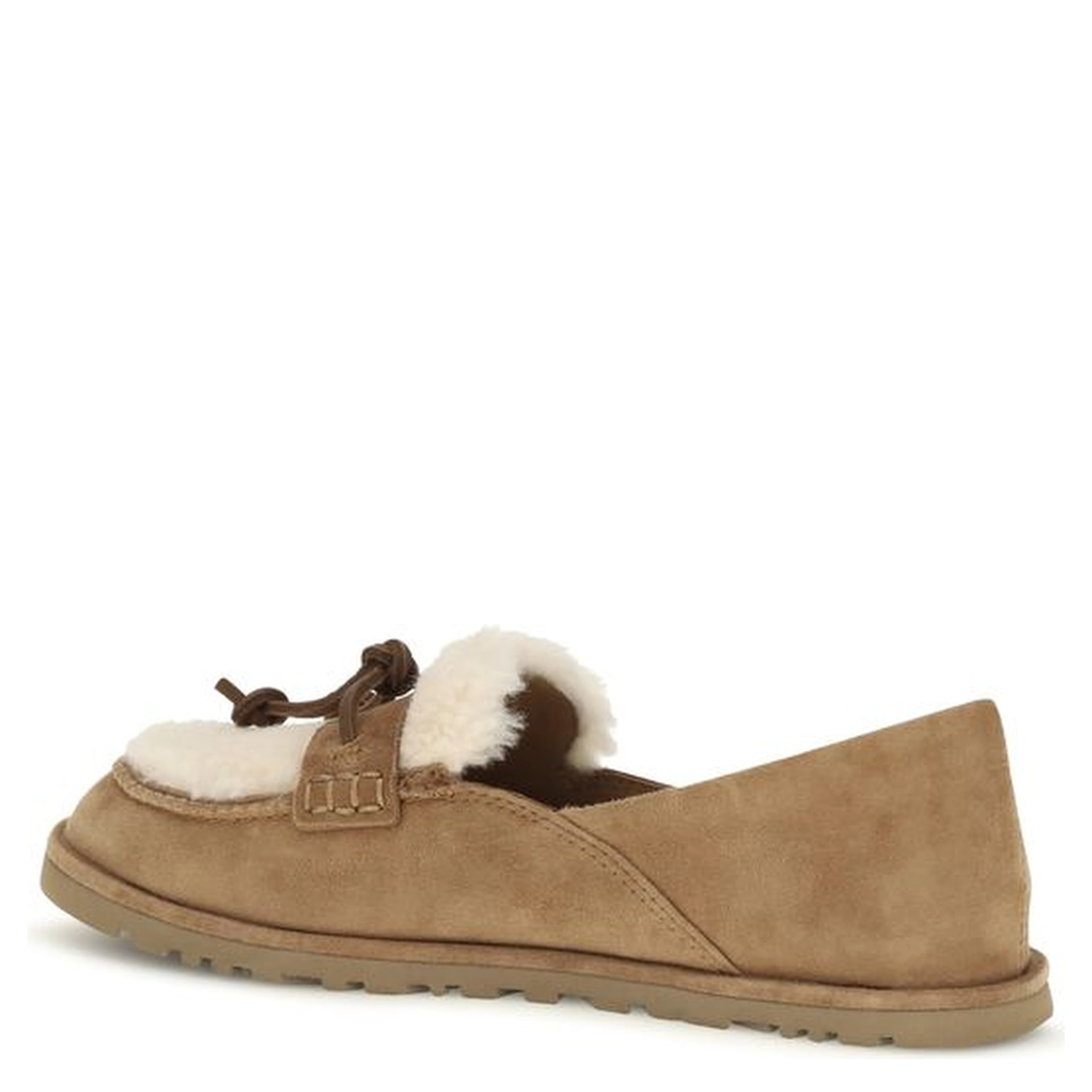Beige Suede Leather Slip-On Loafers