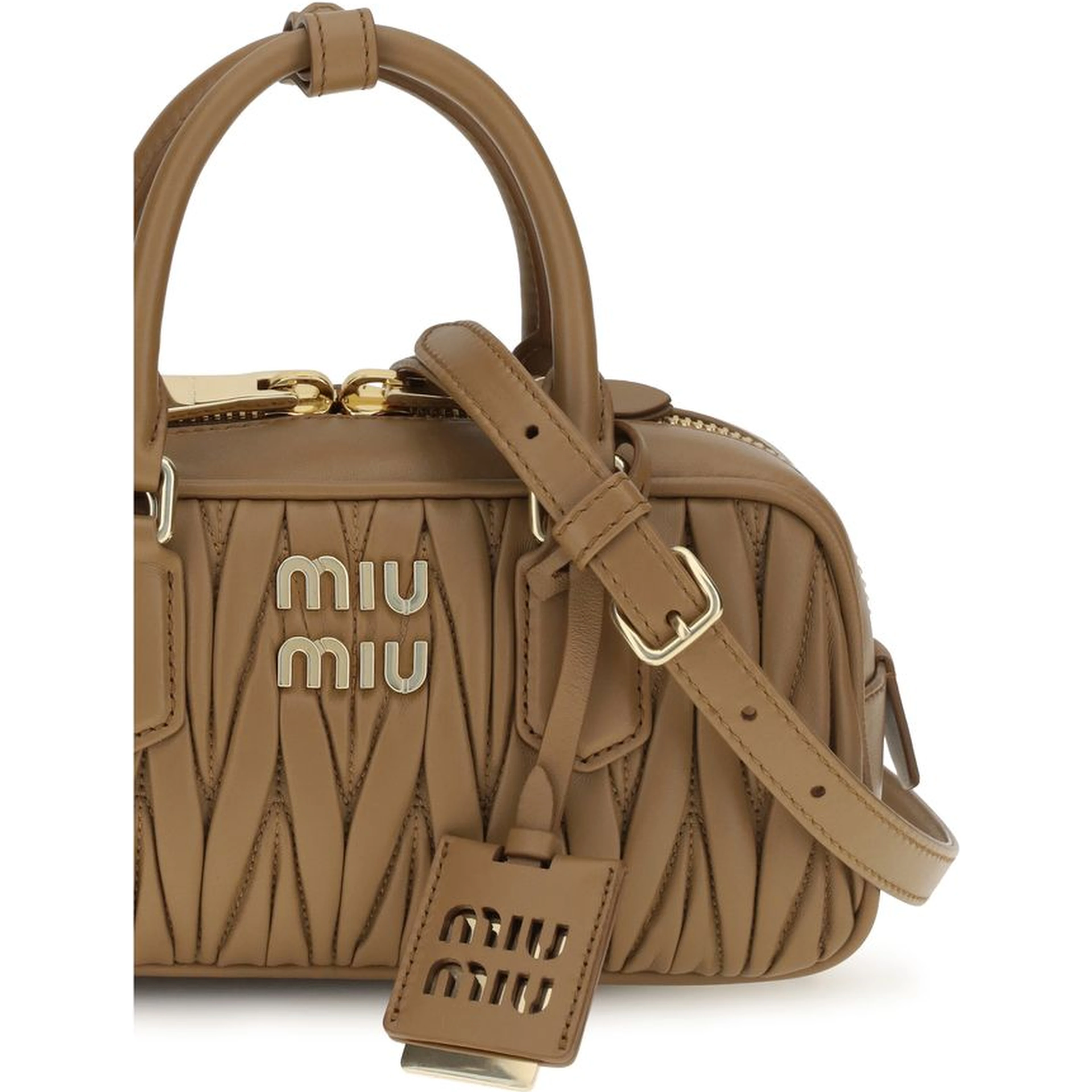 Beige Calf Leather Bos Taurus Handbag
