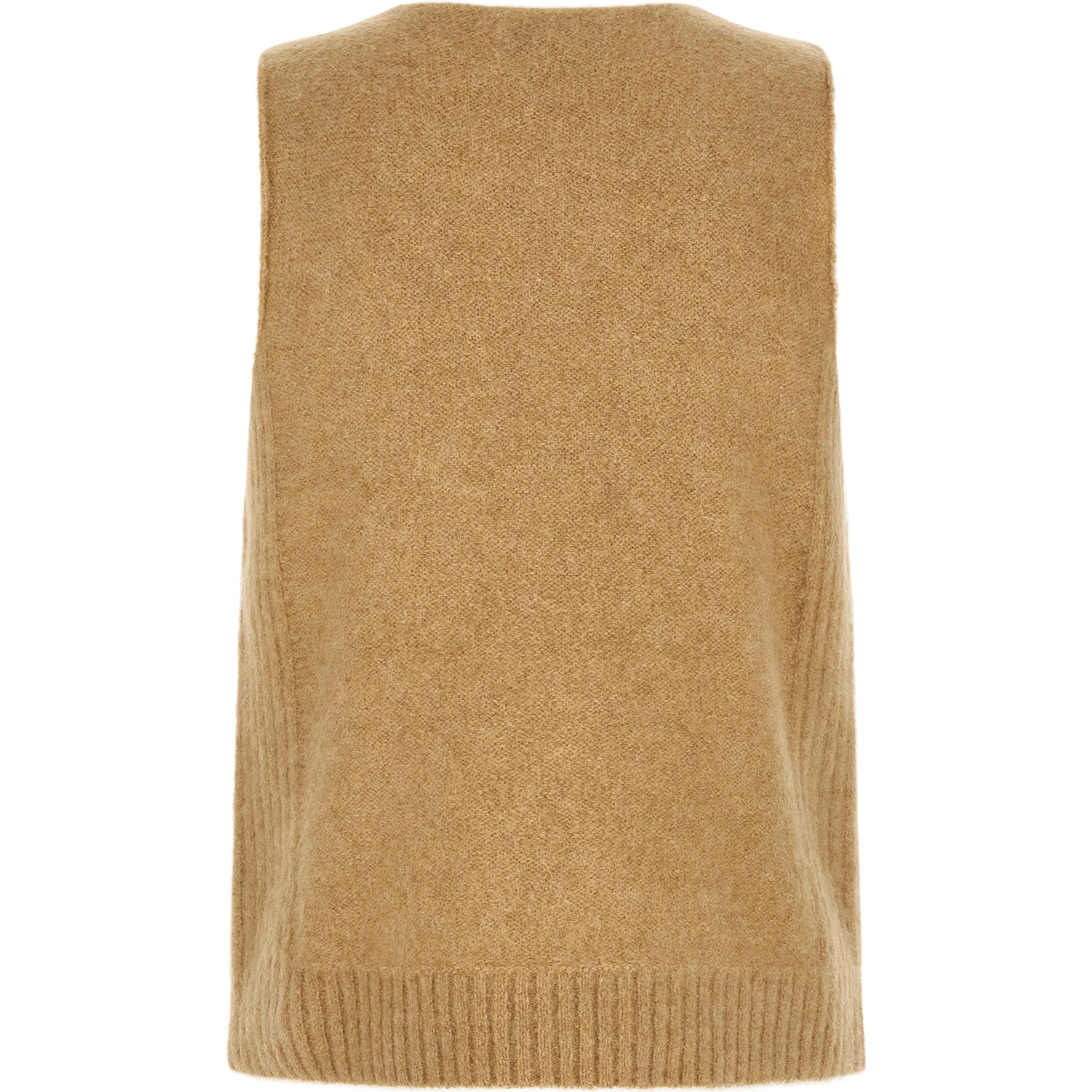Beige Wool Sleeveles Sweater