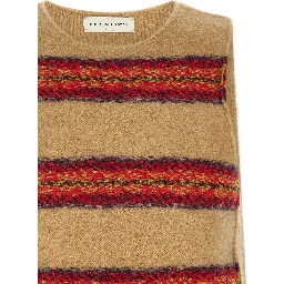 Beige Wool Sleeveles Sweater