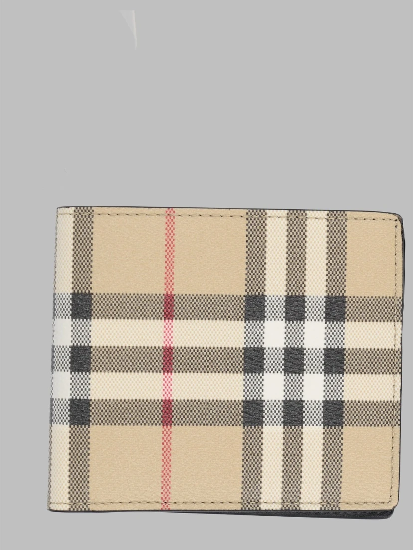 Portafoglio Bifold con Stampa "Check"