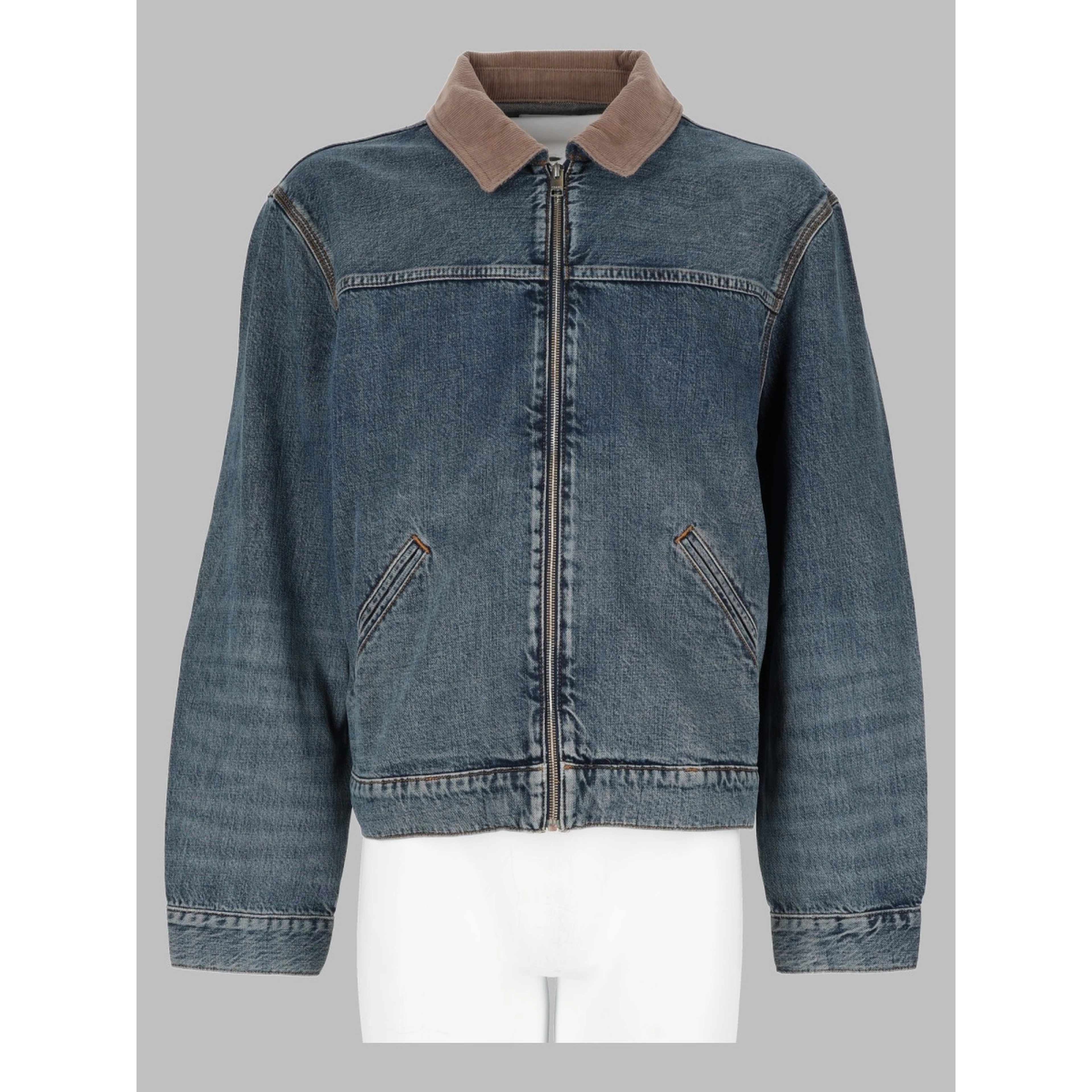 Giacca Trucker in Denim con Zip