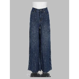 Jeans in Denim con Strass