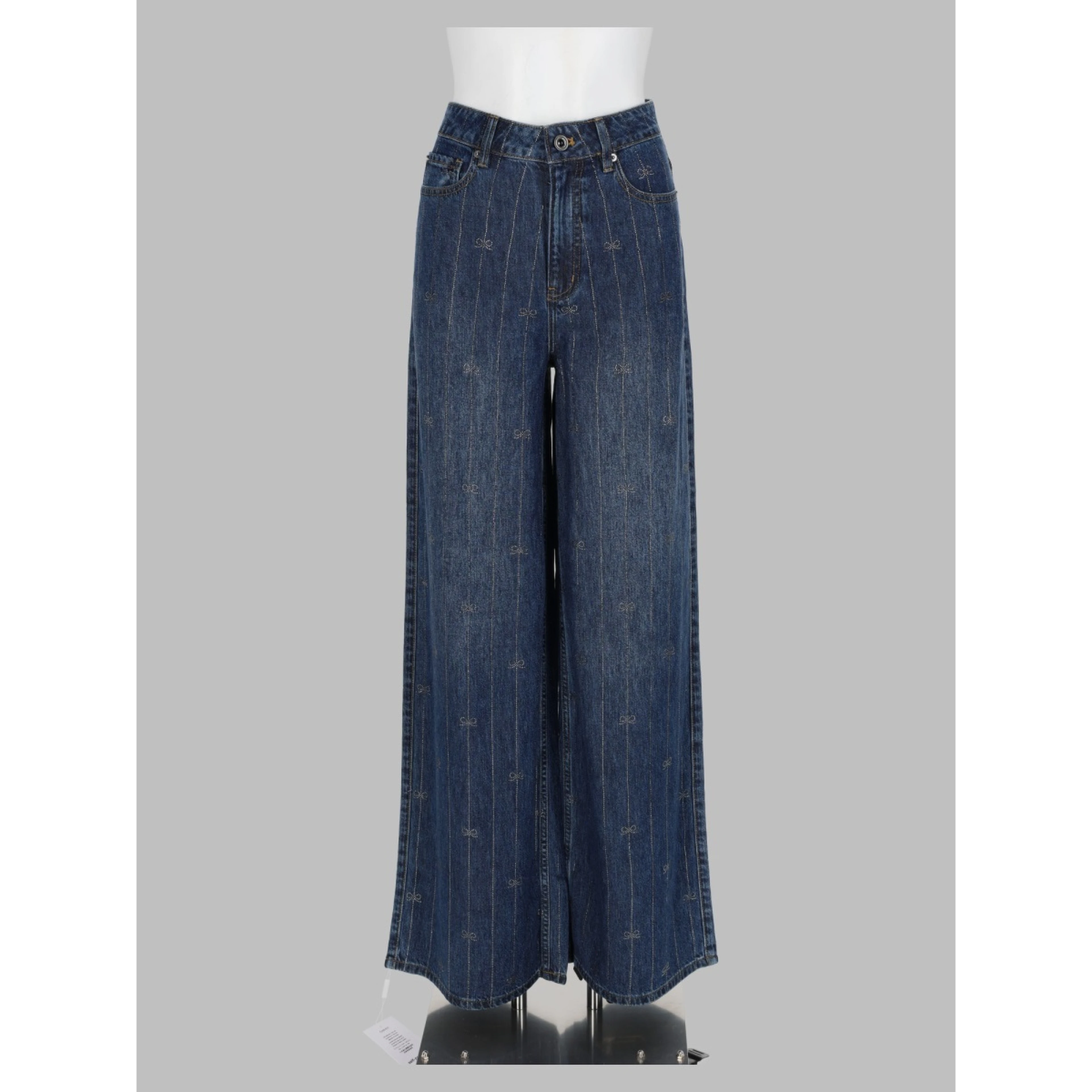 Jeans in Denim con Strass
