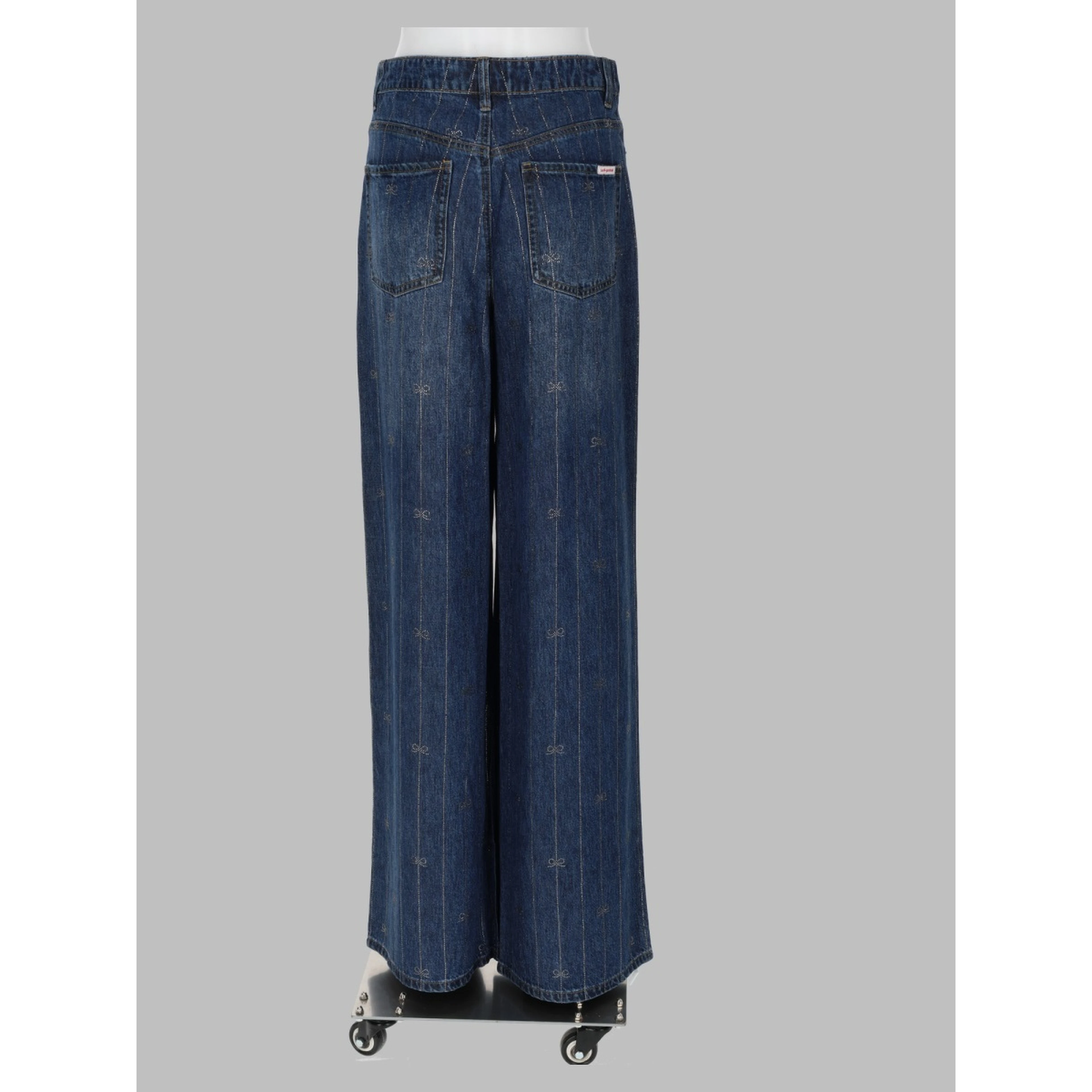 Jeans in Denim con Strass