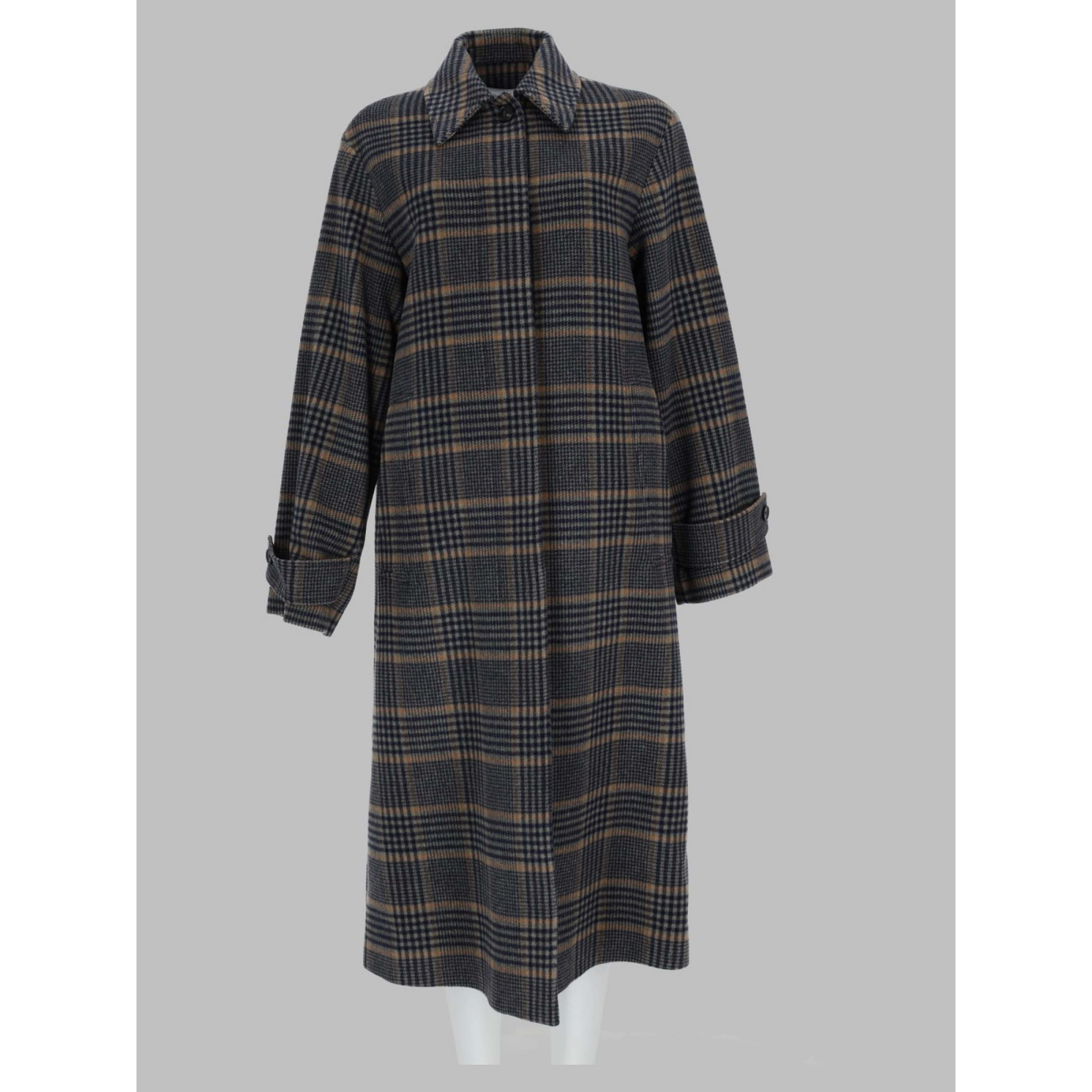 Cappotto in Lana con Bottoni sul Retro