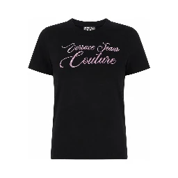 T-SHIRT WITH LOGO AND RHINESTONES