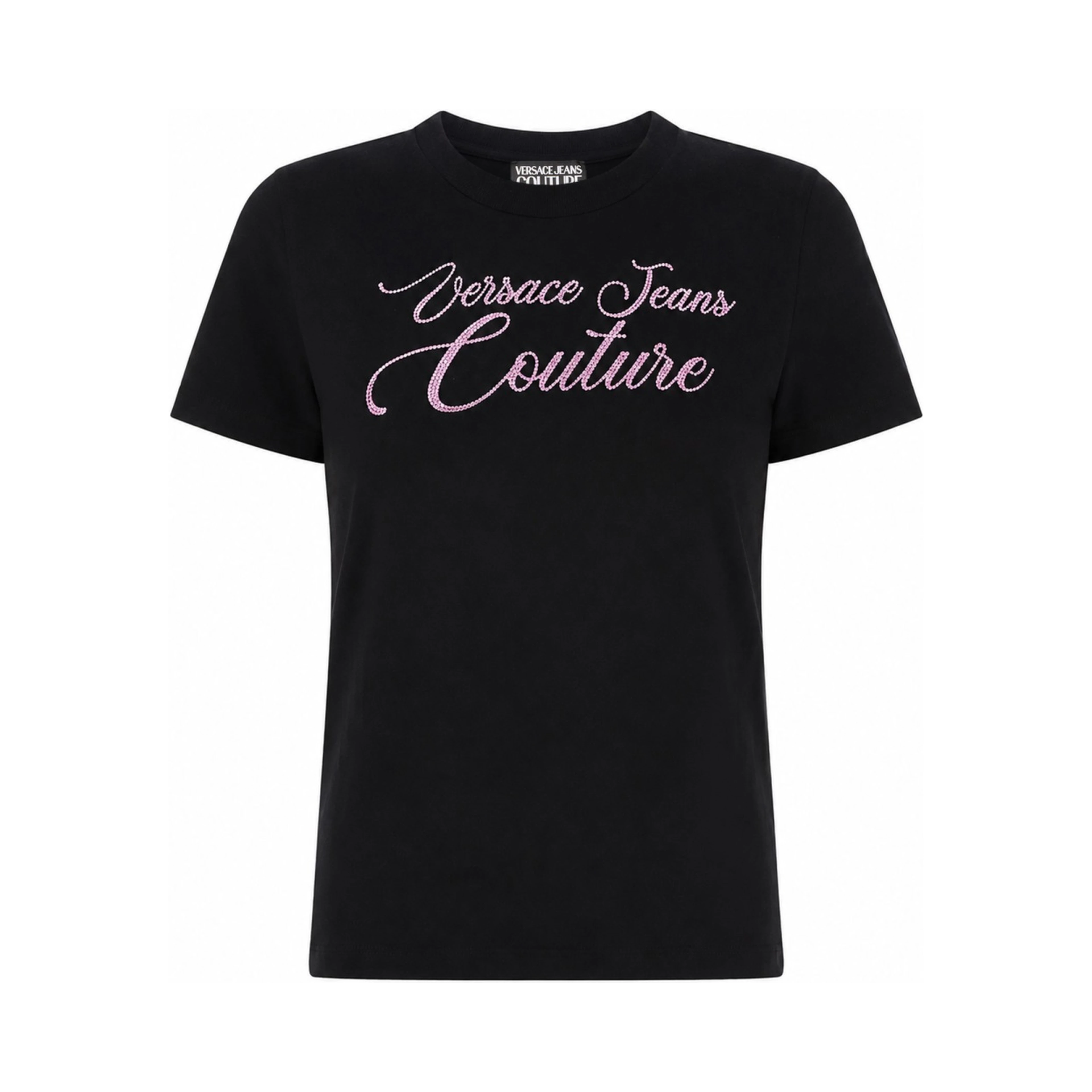 T-SHIRT WITH LOGO AND RHINESTONES
