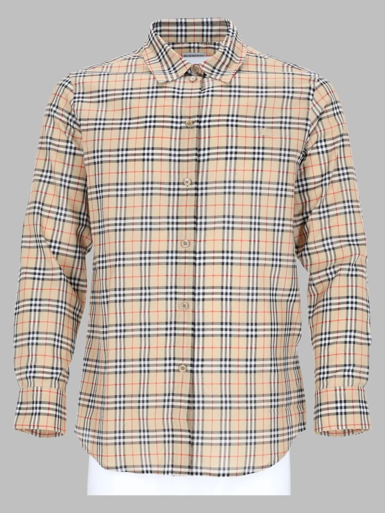 Camicia in Cotone Check con Vestibilità Classica