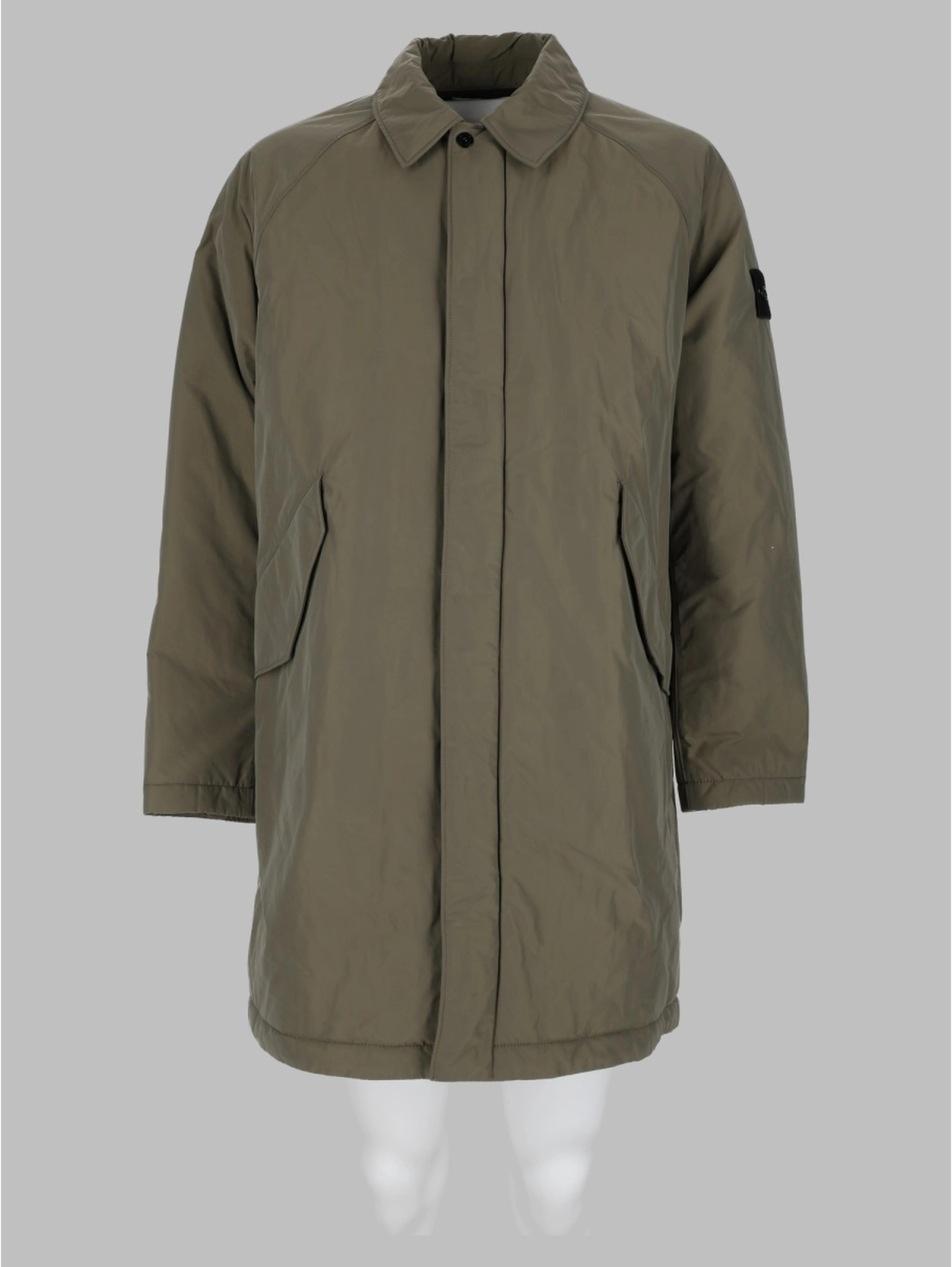 Cappotto Lungo In Micro Twill