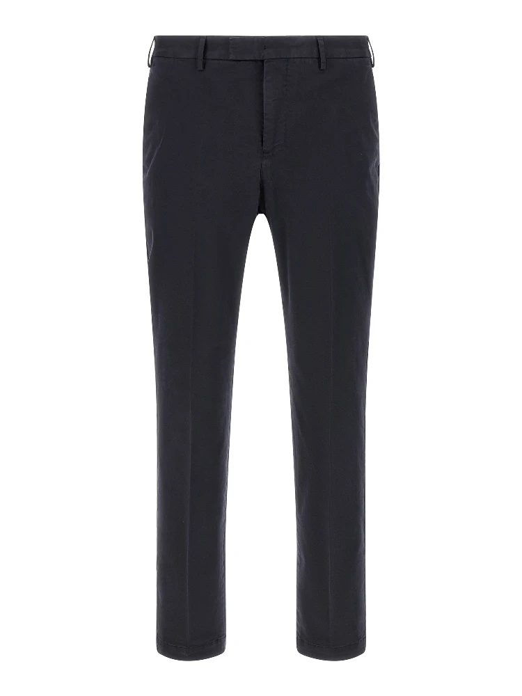 Blue Cotton Casual Pants