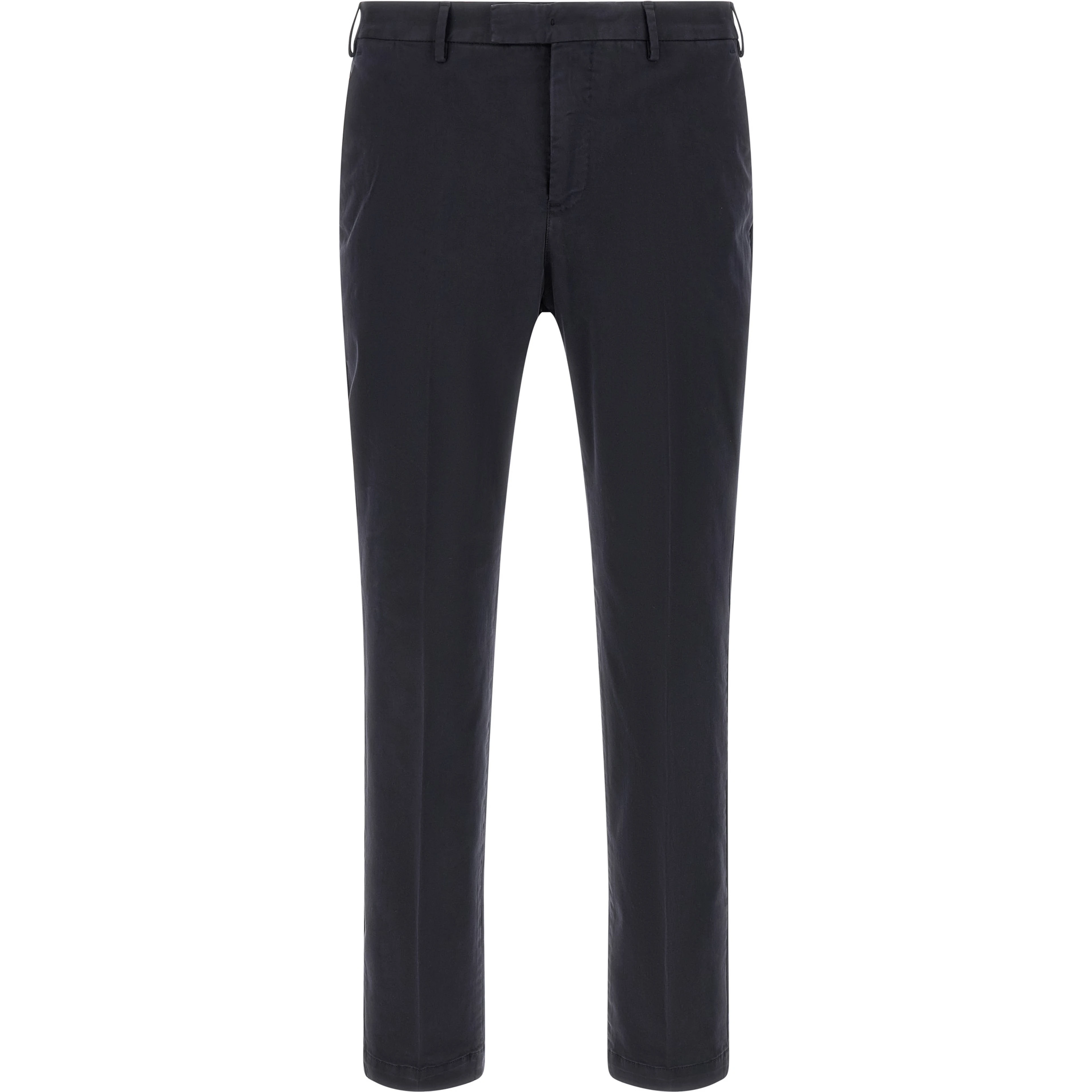Blue Cotton Casual Pants