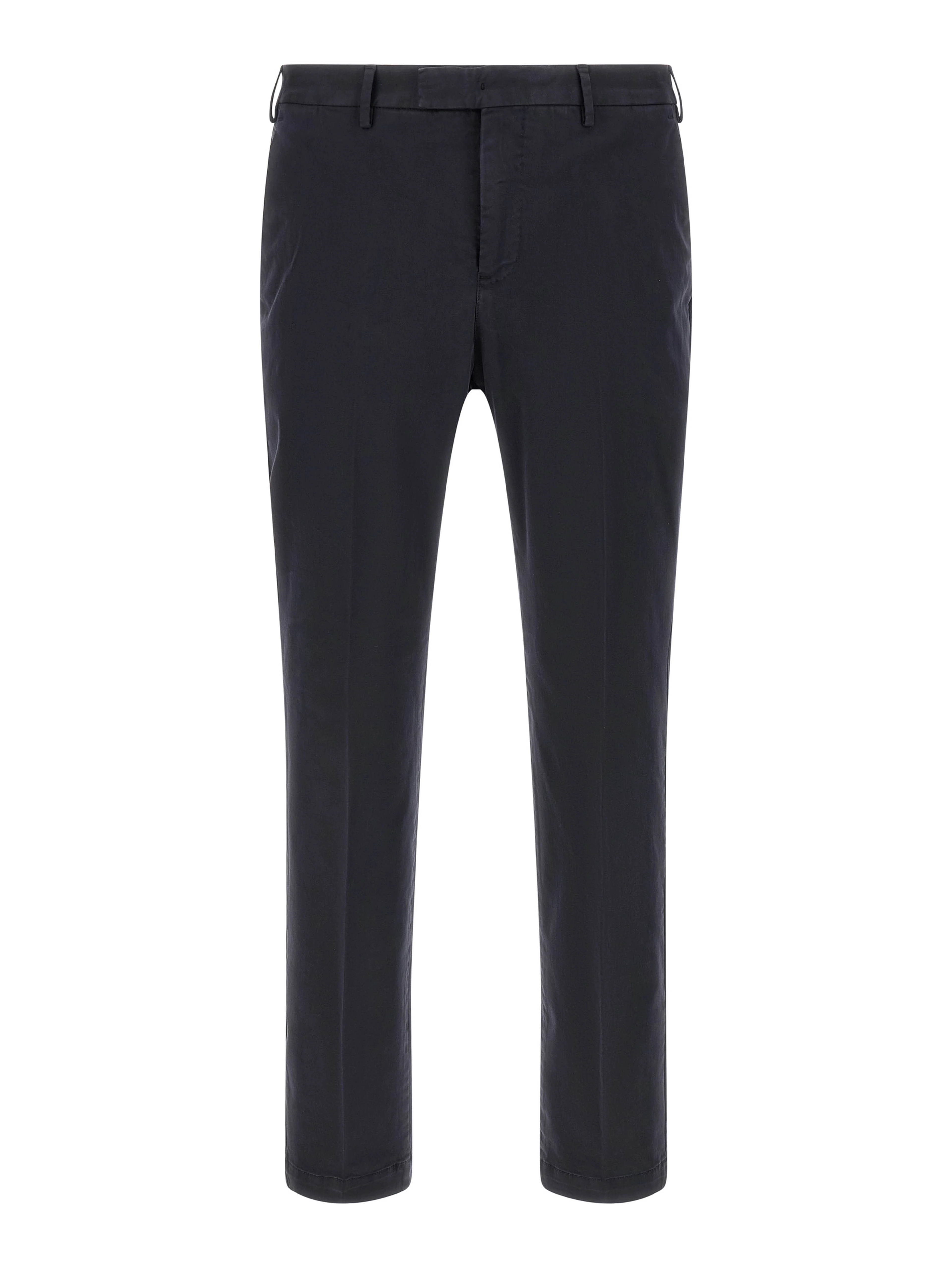 Blue Cotton Casual Pants