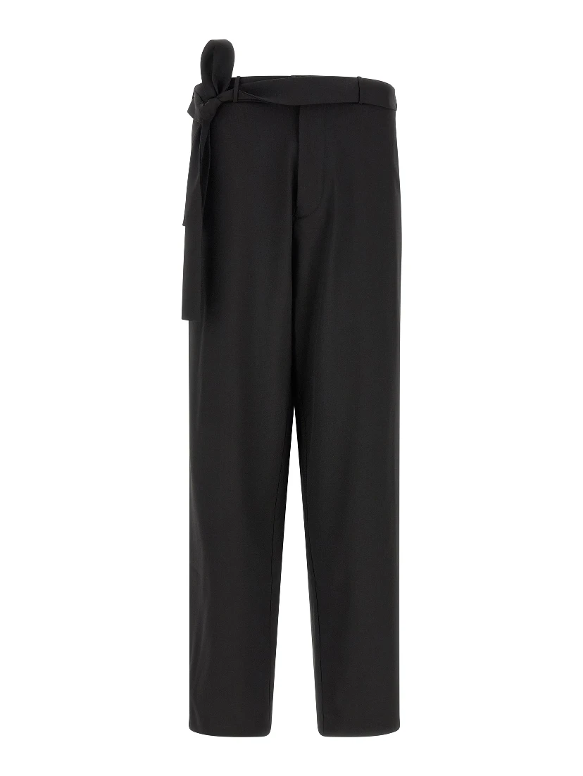 Black Virgin Wool Dress Pants