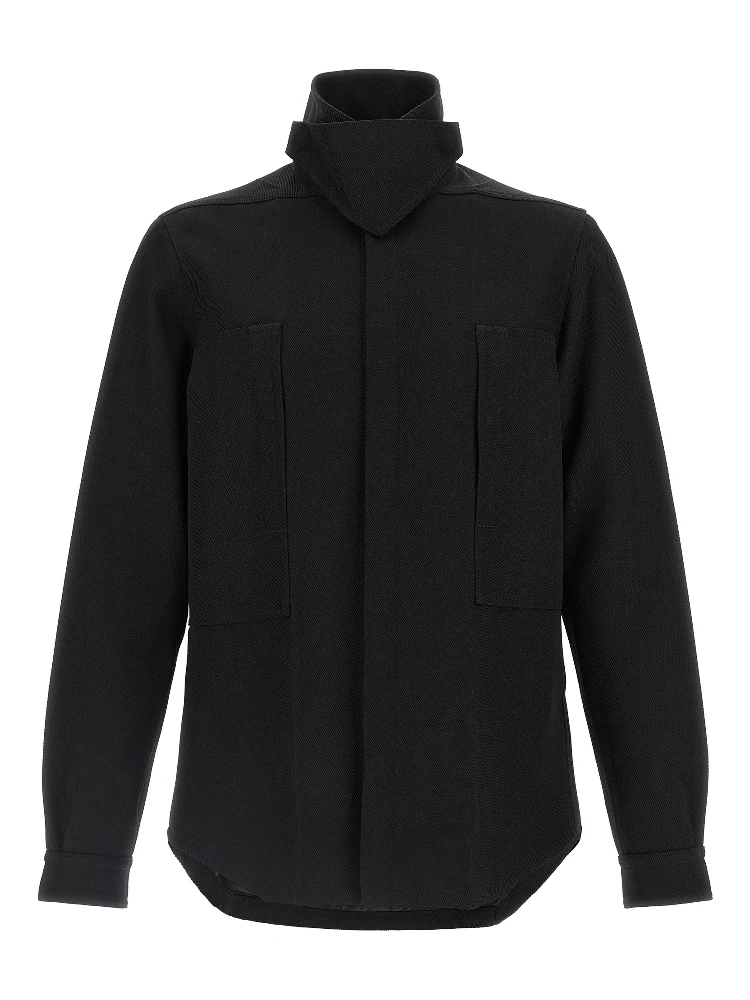Black Cotton Full-Length Jacket