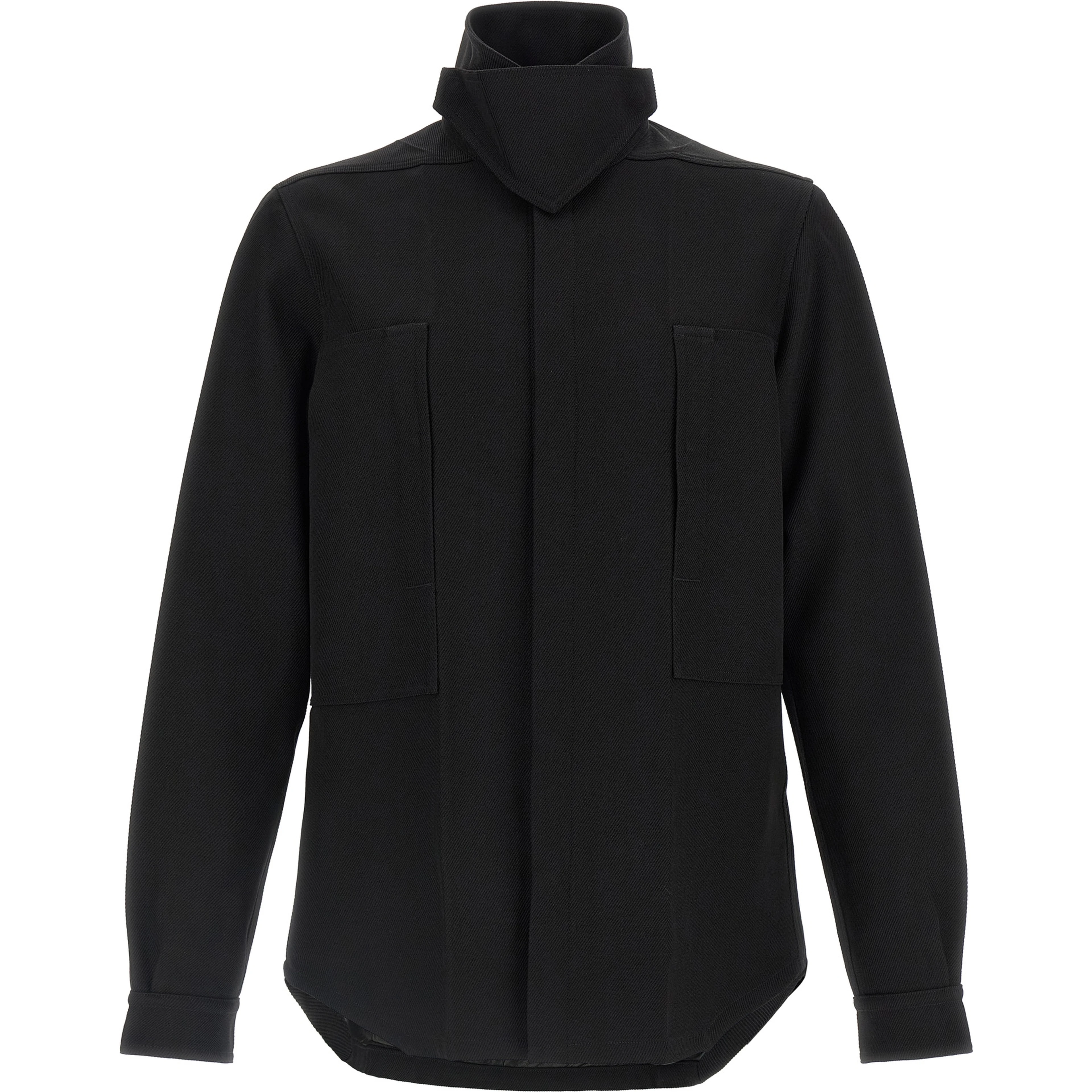 Black Cotton Full-Length Jacket