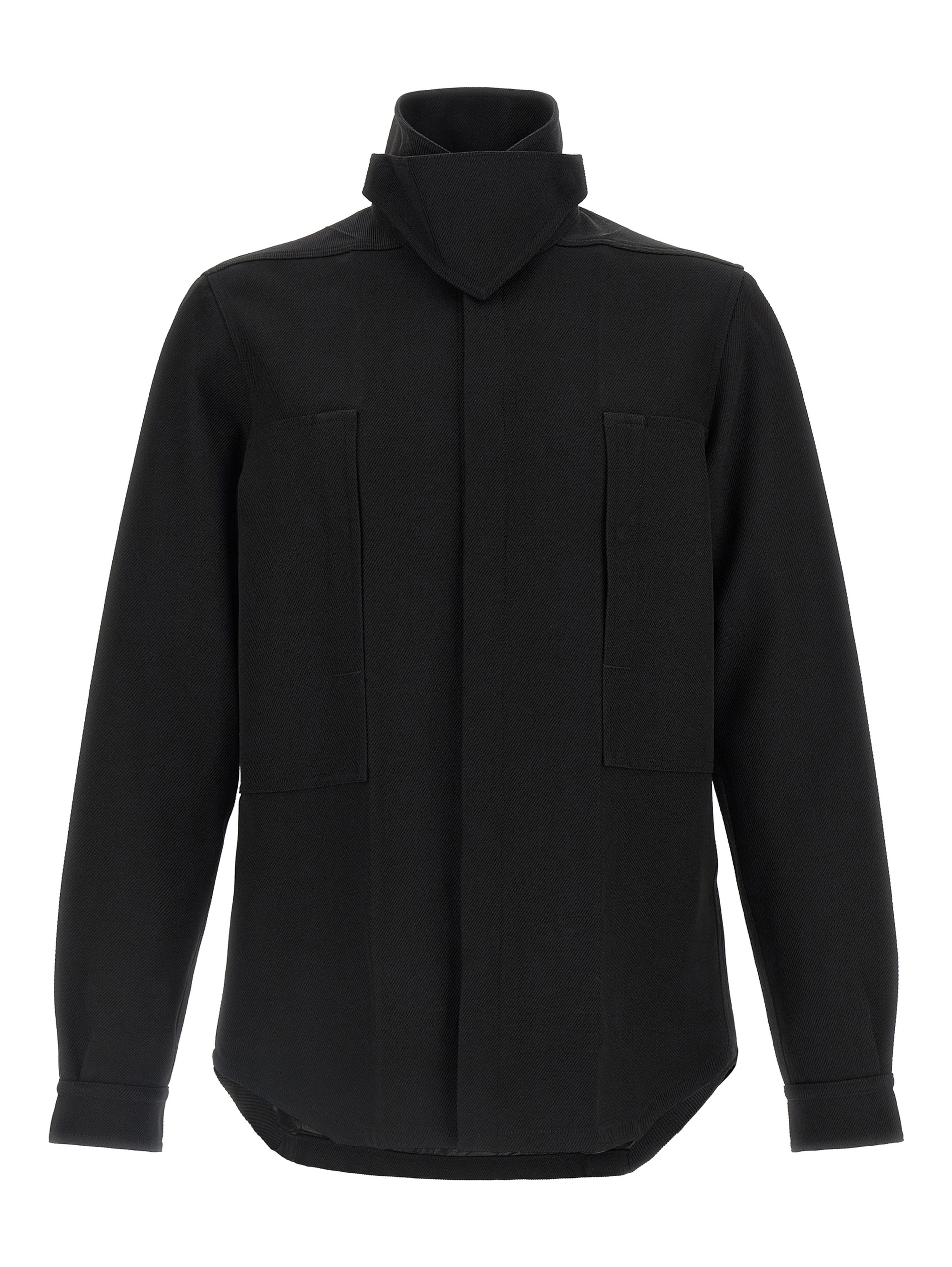 Black Cotton Full-Length Jacket