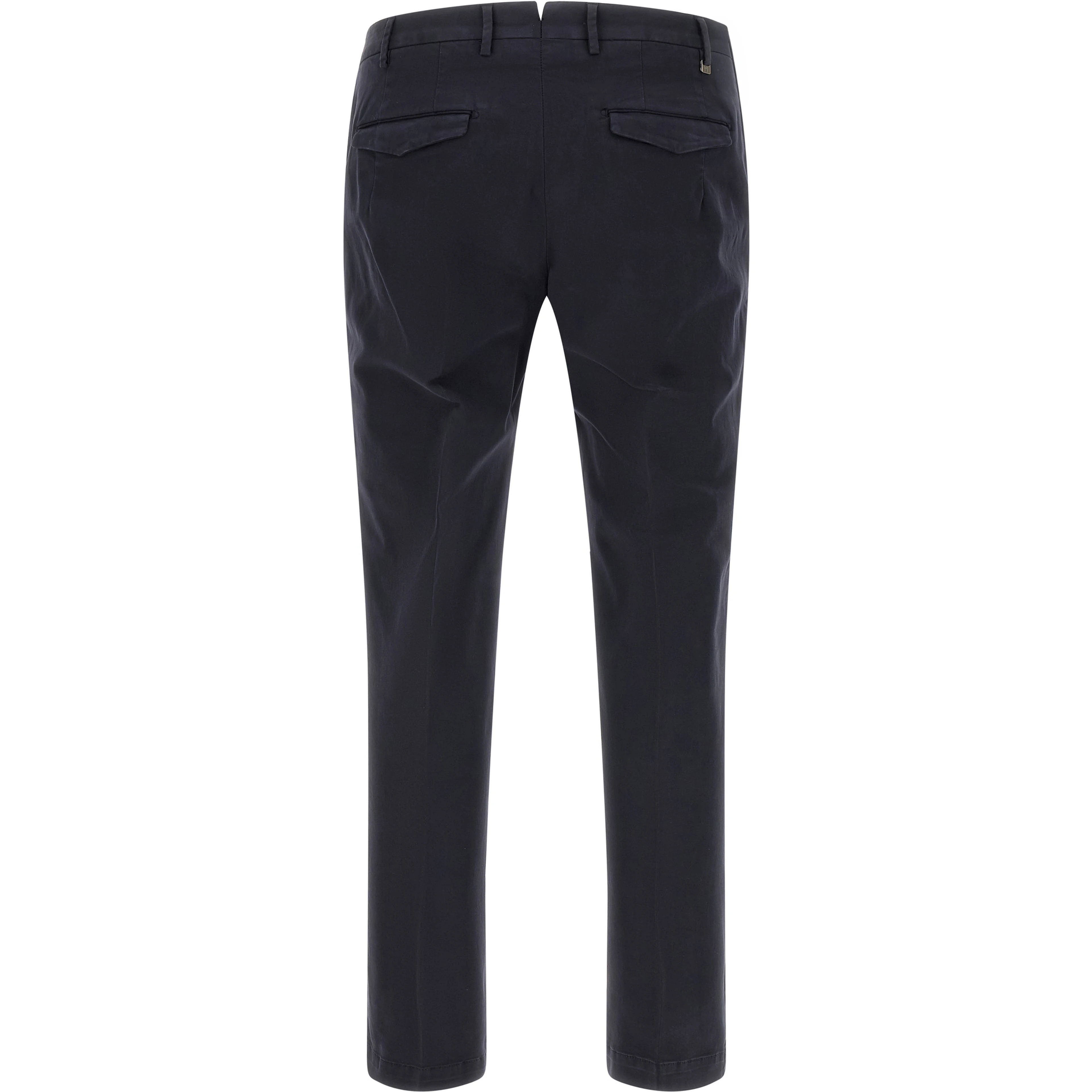 Blue Cotton Casual Pants