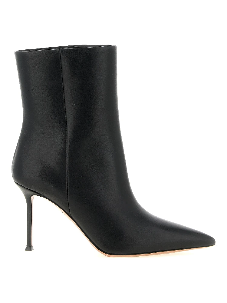 Black Calfskin Ankle Boots