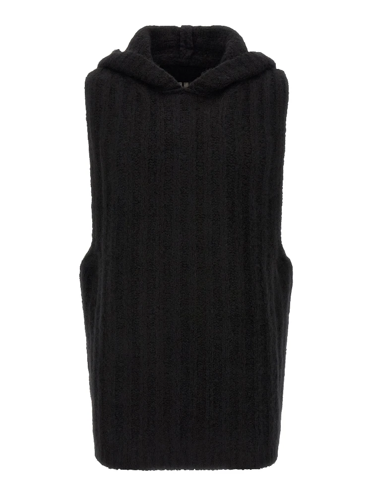 Black Cashmere Sleeveles Sweater