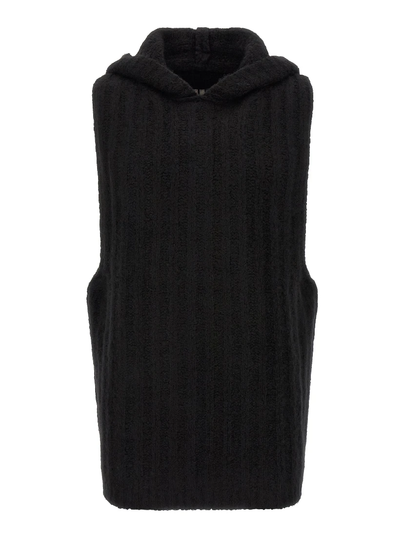 Black Cashmere Sleeveles Sweater