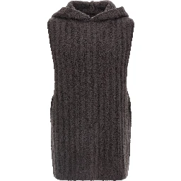 Gray Cashmere Sleeveles Sweater