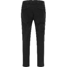 Black Cotton Casual Pants